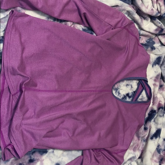 Purple ADIDAS long sleeve shirt with open back - Picture 1 of 3